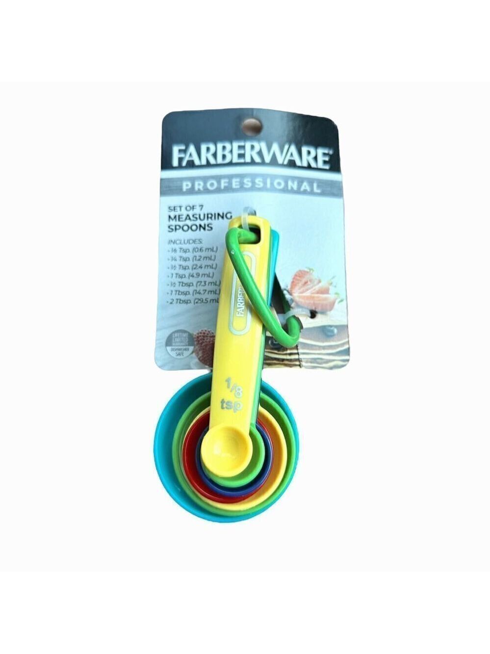 Farberware Professional Measuring Spoons Plastic Set 7 Kitchen Tools Multicolor